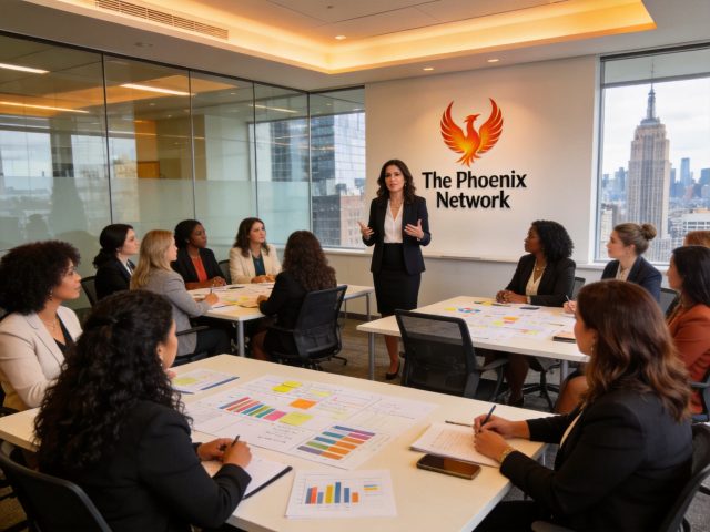 Phoenix Network women entrepreneurs meeting in Manhattan conference room - revenge romance chapter 2