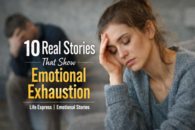 Emotional Exhaustion Stories Woman feeling overwhelmed with emotional exhaustion, reflecting stress and fatigue.