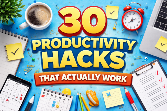 Discover 30 proven productivity hacks that help you focus, save time, and get more done every day