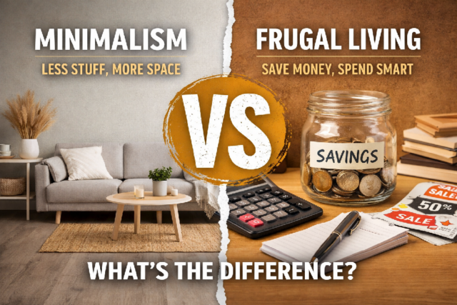 Minimalism vs frugal living comparison Minimalism vs frugal living comparison in a simple home setting
