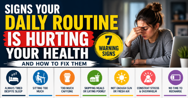 person feeling tired due to unhealthy daily routine