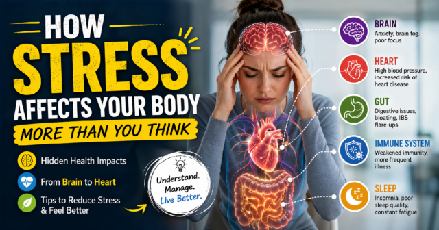 how stress affects your body and health infographic