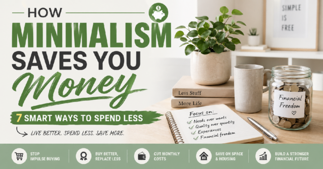 minimalism saves money concept