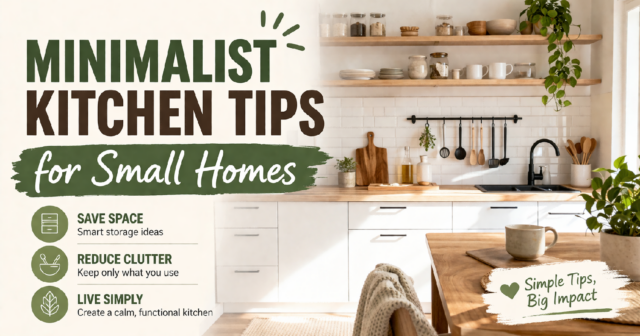 minimalist kitchen in small home with clean counter