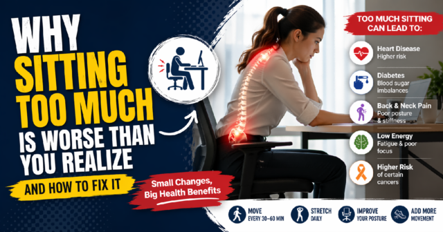 person sitting too long at desk health risks